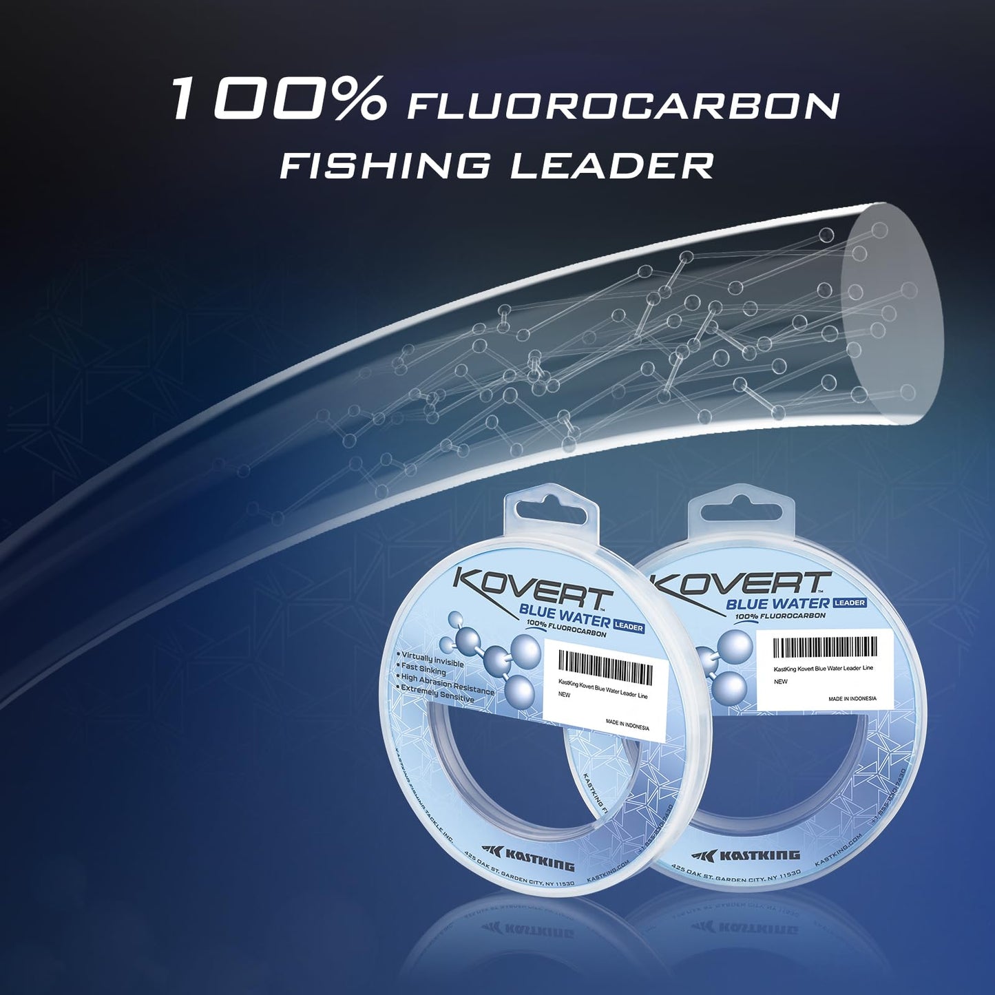 KastKing Kovert Blue Water Fluorocarbon Leader Fishing Line, 20LB, 50Yds
