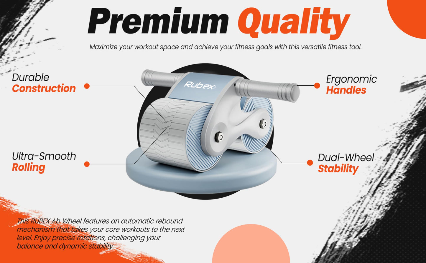 Automatic Rebound Abdominal Wheel - Innovative Core Workout Equipment Ab Roller Wheel Ab Workout Equipment Ab Exercise Equipment Workout Equipment Home Gym Equipment Ab Machine for Men Women for