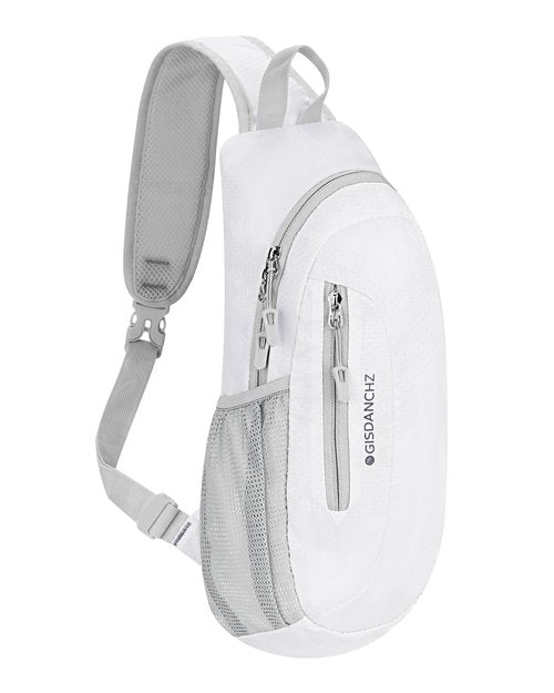 Gisdanchz Small Sling Bag Crossbody Bags for Women Men Cross Body Bag Lightweight Hiking Daypack Travel Backpack Over the Shoulder Bags for Gym Workout, White