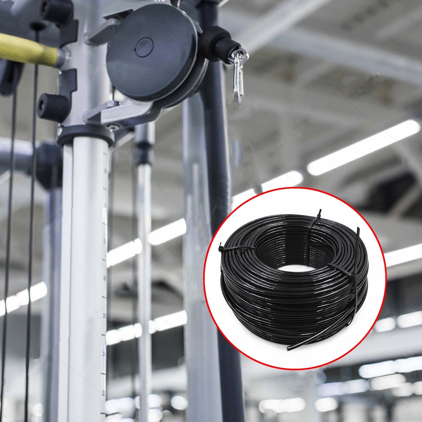 J Bryant Gym Cable Replacement 164Ft Heavy Duty 5mm Steel Wire Rope for Home Gym DIY Cable Pulley Machine System Workout Exercise Equipment