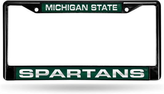 NCAA Black Laser Cut Chrome License Plate Frame for Car/Truck/SUV - 12x6" Auto Accessory