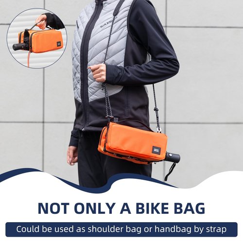 ROCKBROS Bike Top Tube Bag, Lightweight Bike Frame Bag, Waterproof Bicycle Bag, 2L Capacity Bike Storage Bag
