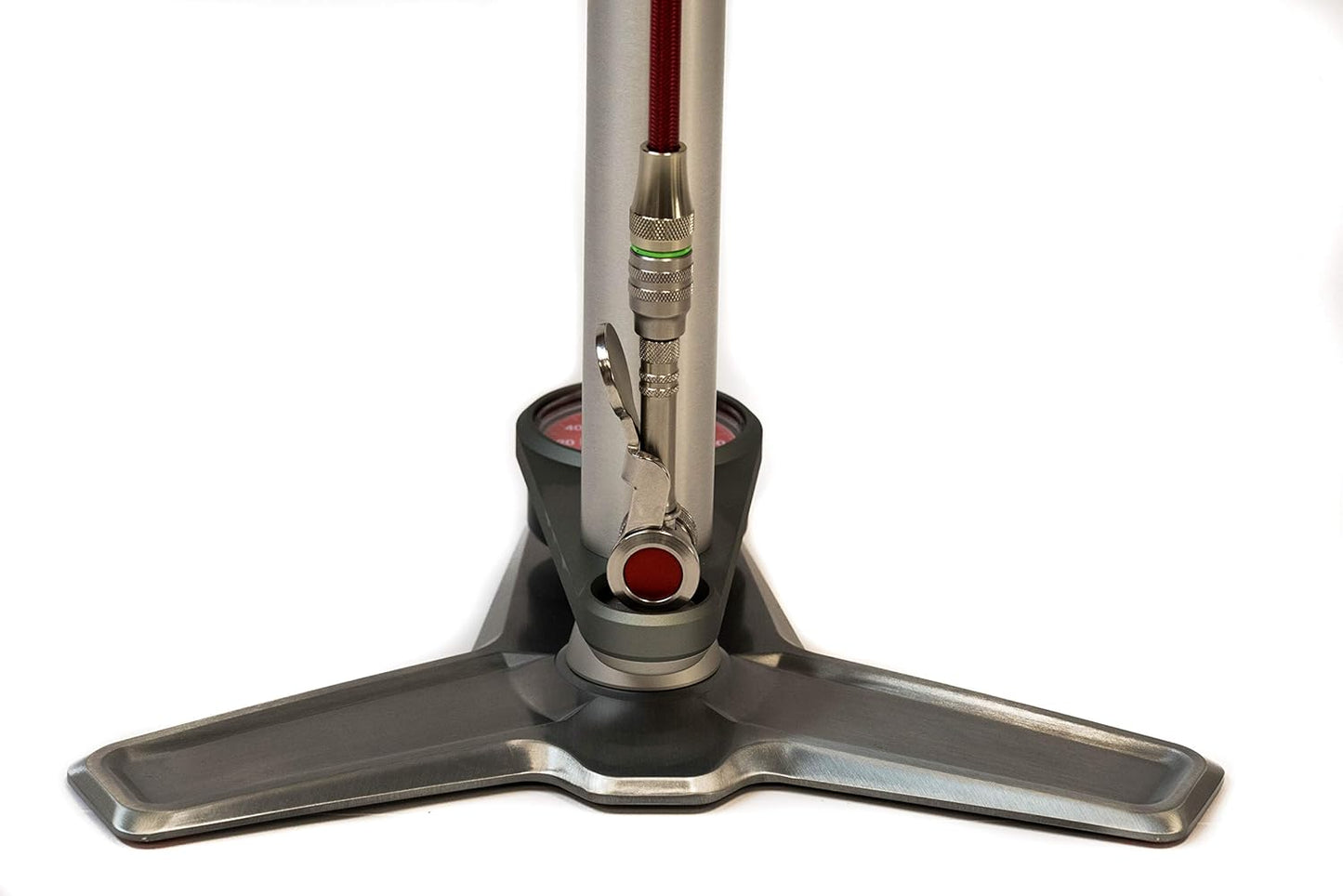 Super Pista Ultimate Floor Pump - Hiro Edition | 160psi Gauge, Braided Steel Hose, Rosewood Handle