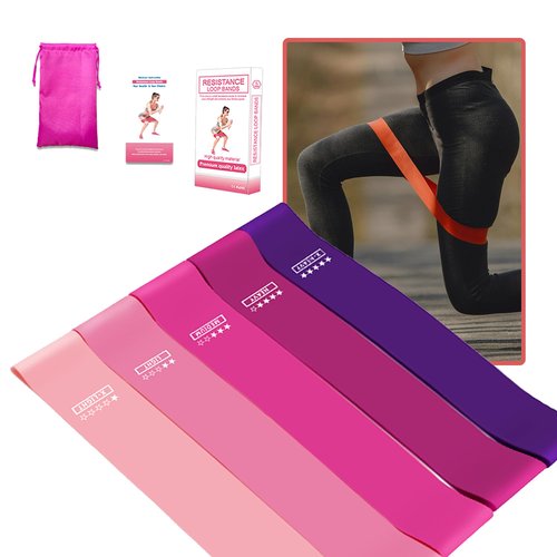 S SportEase Exercise Bands Resistance Bands Set, Physical Therapy Bands, Resistance Bands for Legs, Stretching Bands, Booty Bands for Working Out, with Carry Bag, Set of 5