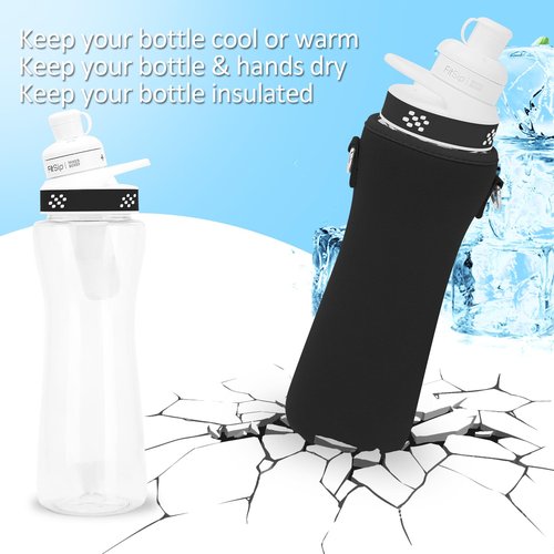 UWSTE 2Pack Sleeve Compatible with 22oz Cirkul Water Bottle, Sleeve for Cirkul 22oz Plastic & Stainless Steel Bottle, Water Bottle Cover for Retaining Temperature, Cirkul Accessories (Black).