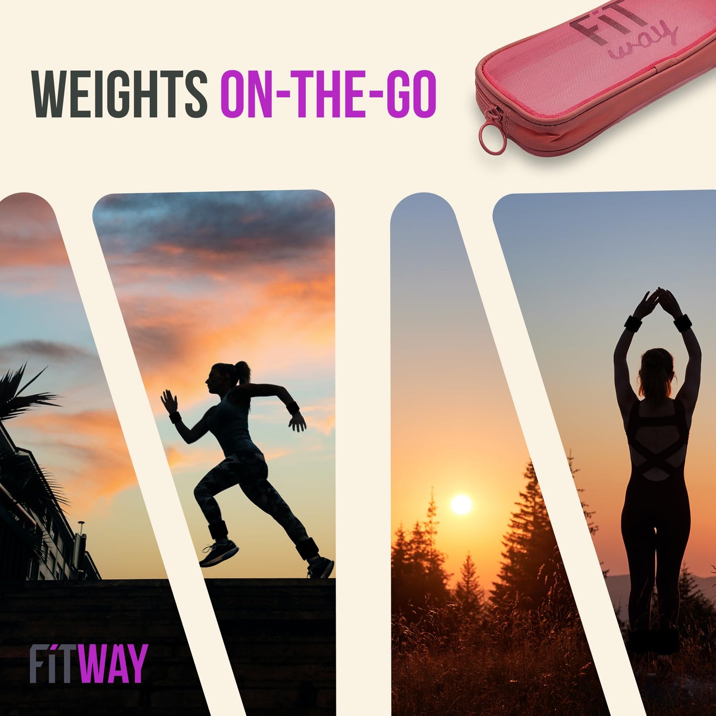 FITWAY Ankle & Wrist Weights for Women & Men – Adjustable Silicone Weighted Bracelets for Walking, Pilates, Yoga, Rehab, Home Gym, Travel – 2pc Set of Lightweight, Comfortable Resistance Weights