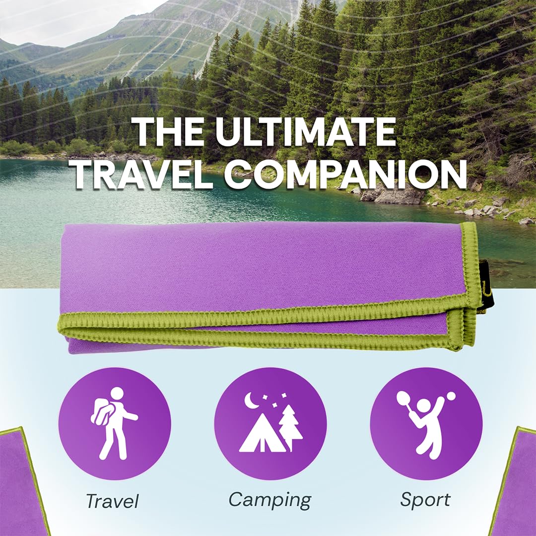 Elite Trail Magic Backpacking Ultralight Quick Dry Microfiber Soft Fast Drying Hand and Face Towel Wash Cloth Camping Yoga Hiking Active Lifestyle Small