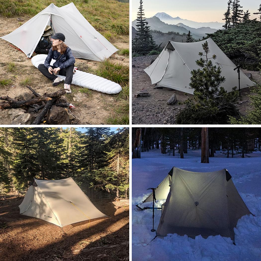 ROOMEDAL 3F UL Gear Lanshan PRO Lanshan Ultralight Tent 4 Season Backpacking Tent for 1 Person, Waterproof Professional Tents for Camping, Trekking, Kayaking, Climbing, Hiking