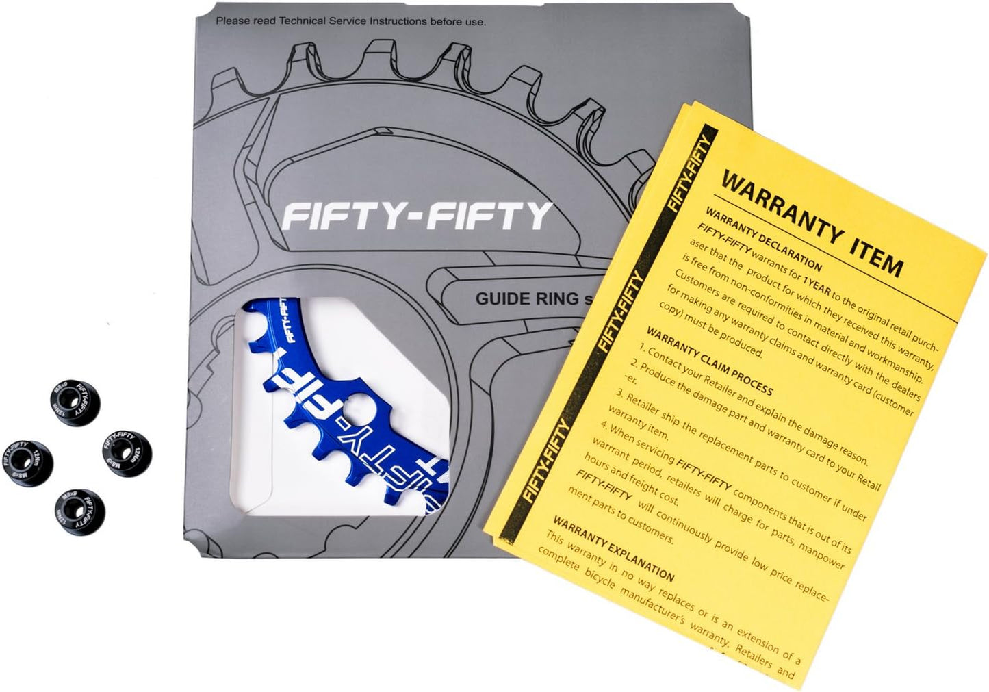 FIFTY-FIFTY 104BCD Narrow Wide Chainring for Mountain Bikes - 30T/32T/34T/36T, 9/10/11-Speed Compatible