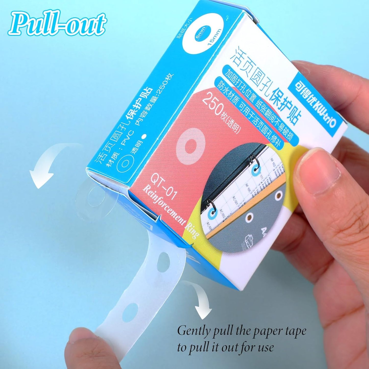 1000 Pack 1/4 Inch Hole Reinforcement Stickers Self-Adhesive Reinforcement Ring Labels, Transparent Hole Protectors Stickers for Hole-Punched Pages, Binder Clip Repairing and Strengthening(4 Boxes)
