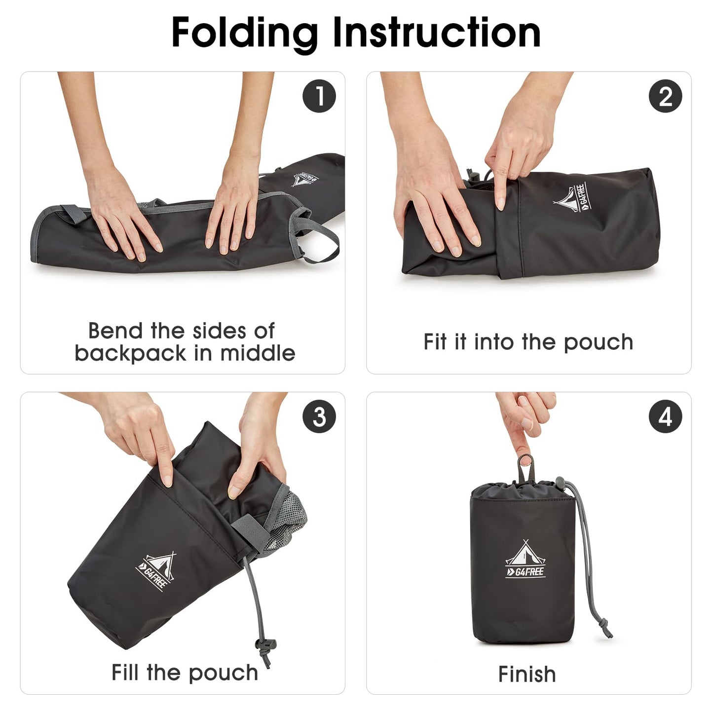 G4Free 10L Hiking Backpack, Lightweight Small Hiking Daypack Small Outdoor Travel Foldable Shoulder Bag