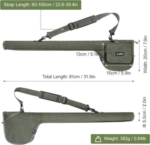 Lixada Fly Fishing Rod Case,Portable Fishing Tackle Bag,Canvas Fishing Pole Storage Bag Fly Rods Reels Durable Carry Case, ‎army Green, Canvas & Beach Tote Bag