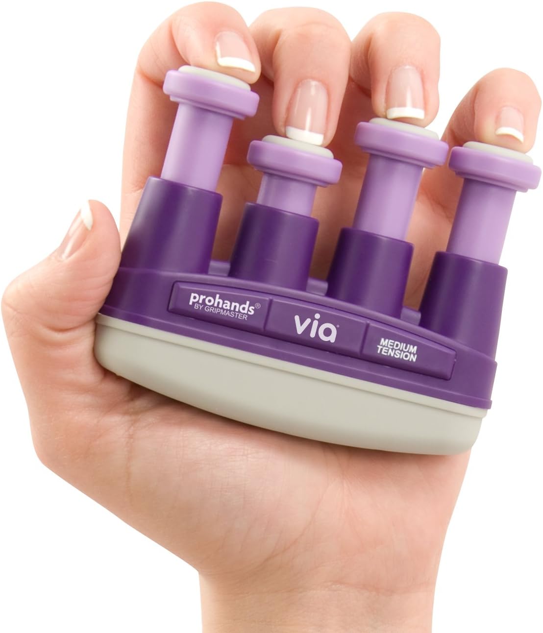 VIA Hand Exerciser, Finger Exerciser (Hand Grip Strengthener), Spring-Loaded, Finger-Piston System, Isolate and Exercise Each Finger