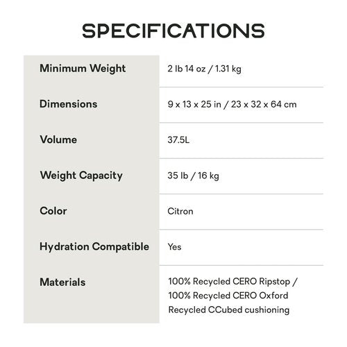 NEMO Equipment Resolve Endless Promise Technical Active Daypack - 35L - Citron