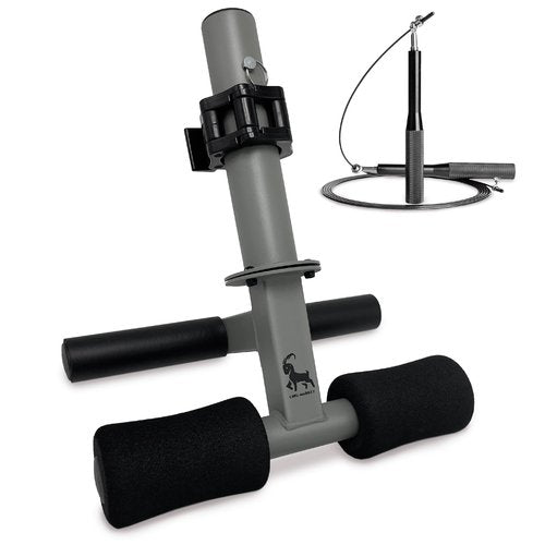 Knees Over Toes Equipment - Tib Bar & Additional Jump Rope KIT - Tibialis Trainer - Tibialis Bar - Tibialis Raise - Leg workout Equipment - Calf Stretcher - Only 2" Plate