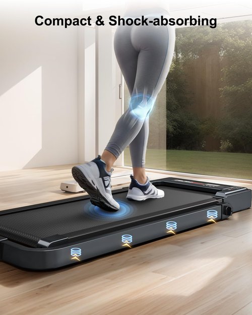 Walking Pad with Handle Bar, Foldable Treadmill Mini Under Desk Treadmill Walking Folding Treadmills for Home Small Running Pad 3 Horsepower 300 lb Capacity with Remote Control