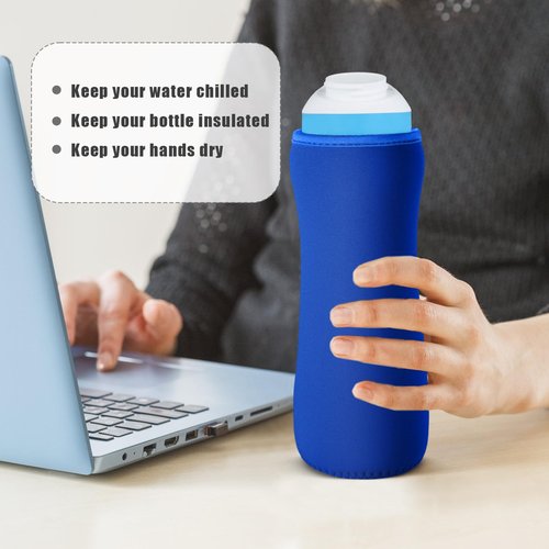 PEUTIER 2pcs 22oz Sleeve for Cirkul Water Bottles, Water Bottle Sleeve for Cirkul Plastic & Stainless Steel Bottles Neoprene Insulated Covers for Cirkul Bottles, Retaining Temperature (Dark Blue)