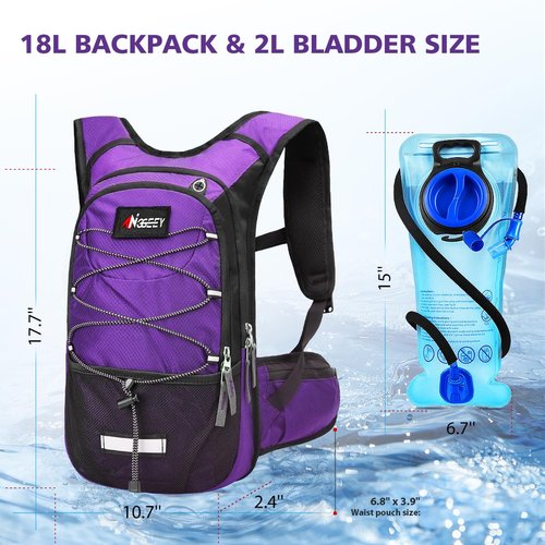 Hydration Pack, Insulated Hydration Backpack with 2L Hydration Bladder, Hiking Backpack for Men Women Kids, Water Backpack for Hiking, Running, Cycling, Camping