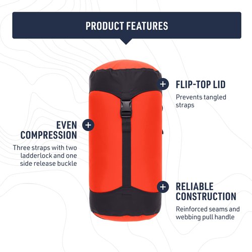 Sea to Summit Lightweight Compression Sack, Space-Saving Outdoor and Travel Storage, 5 Liter, Spicy Orange
