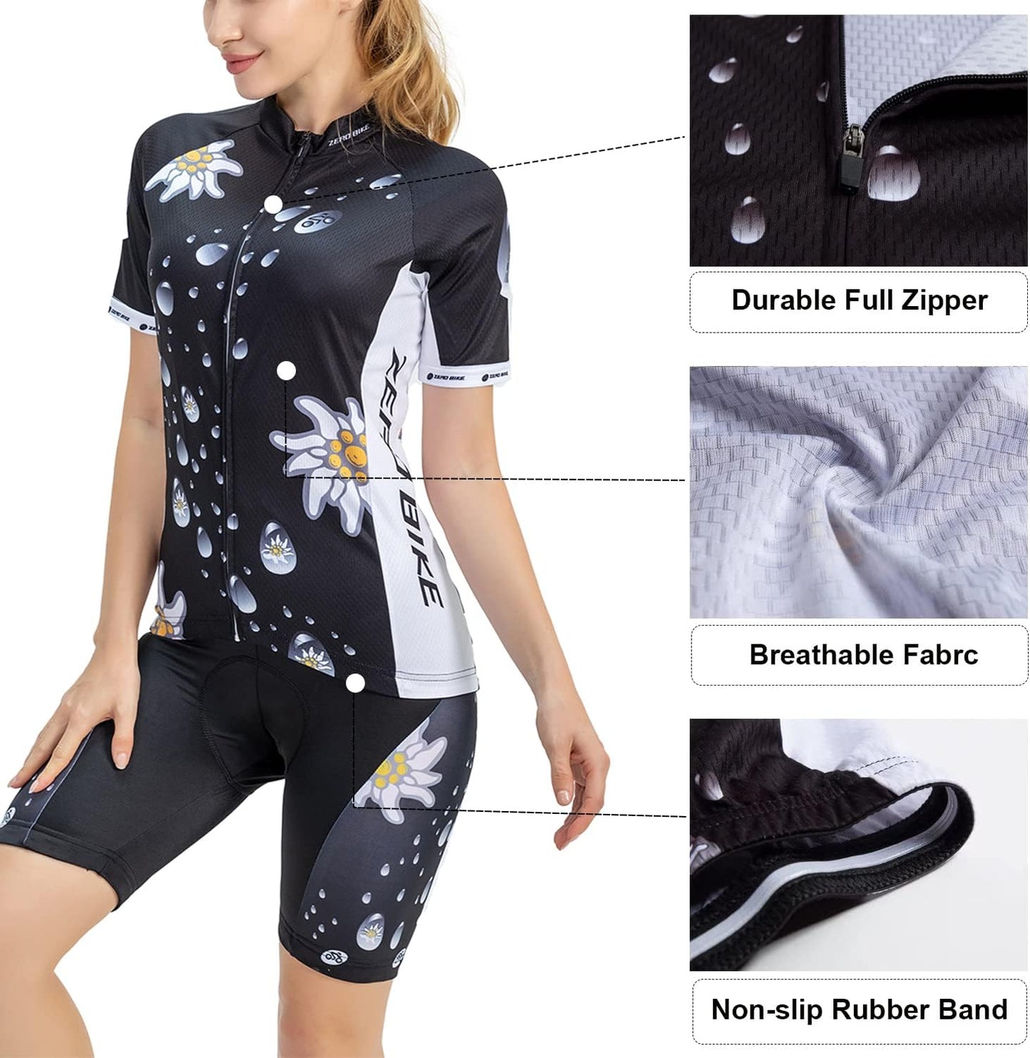 ZEROBIKE® Women's Short Sleeve Cycling Jersey Jacket Cycling Shirt Quick Dry Breathable Mountain Clothing Bike Top