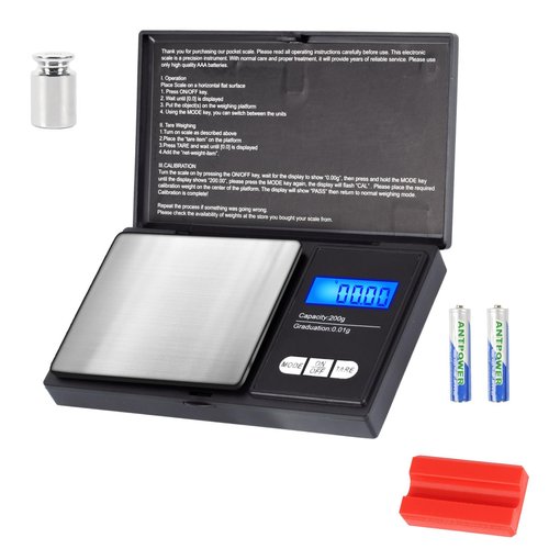 SPG Arrow Scale Digital Grain, Pocket Grain Scale Archery 200g×0.01g Arrow Weight Scale with Arrow Holder 50g Calibration Weight, Precision LCD Backlight Display 7 Units Modes Included Batteries