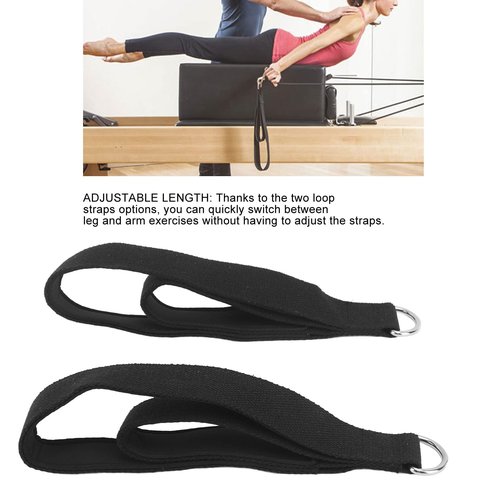 Modern Pilates Straps - D Ring Double Loop Straps for Home Gym Workouts, Cotton, Adjustable Length, Anti-Slip, Compatible with Most Pilates Beds and Equipment
