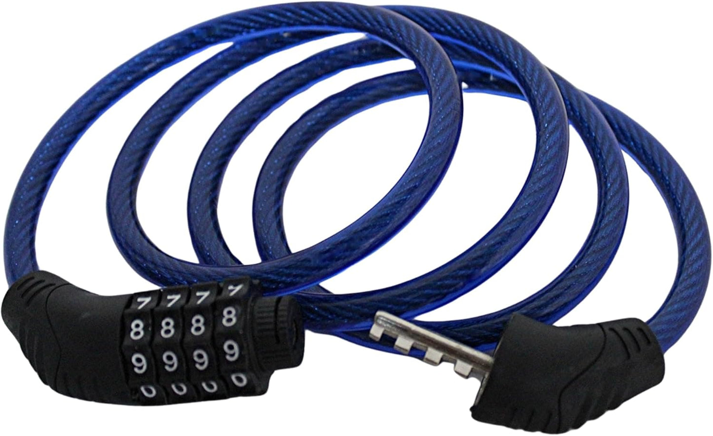 4 ft Steel Cable Bicycle Lock – 10mm PVC Coated, 4-Digit Resettable Combination for Bikes, Scooters, and Outdoor Use