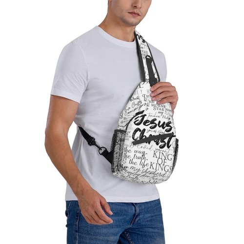 ROSIHODE Jesus Sling Bag, Fashion Crossbody Backpack Shoulder Bag Chest Bag for Men Women Hiking Travel