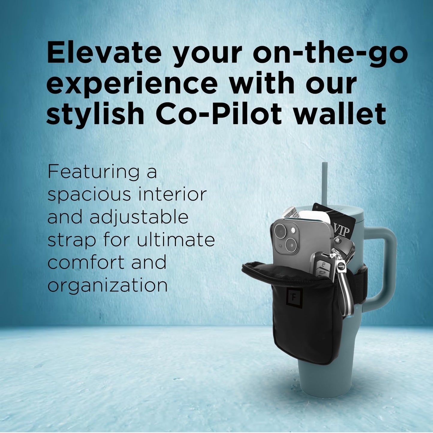 IRON °FLASK Water Bottle and Tumbler Wallet for On-the-Go Storage - Water Resistant, Adjustable, Organized Compartments, Stylish - Perfect for Active Lifestyles - 4 x 6.9 inches