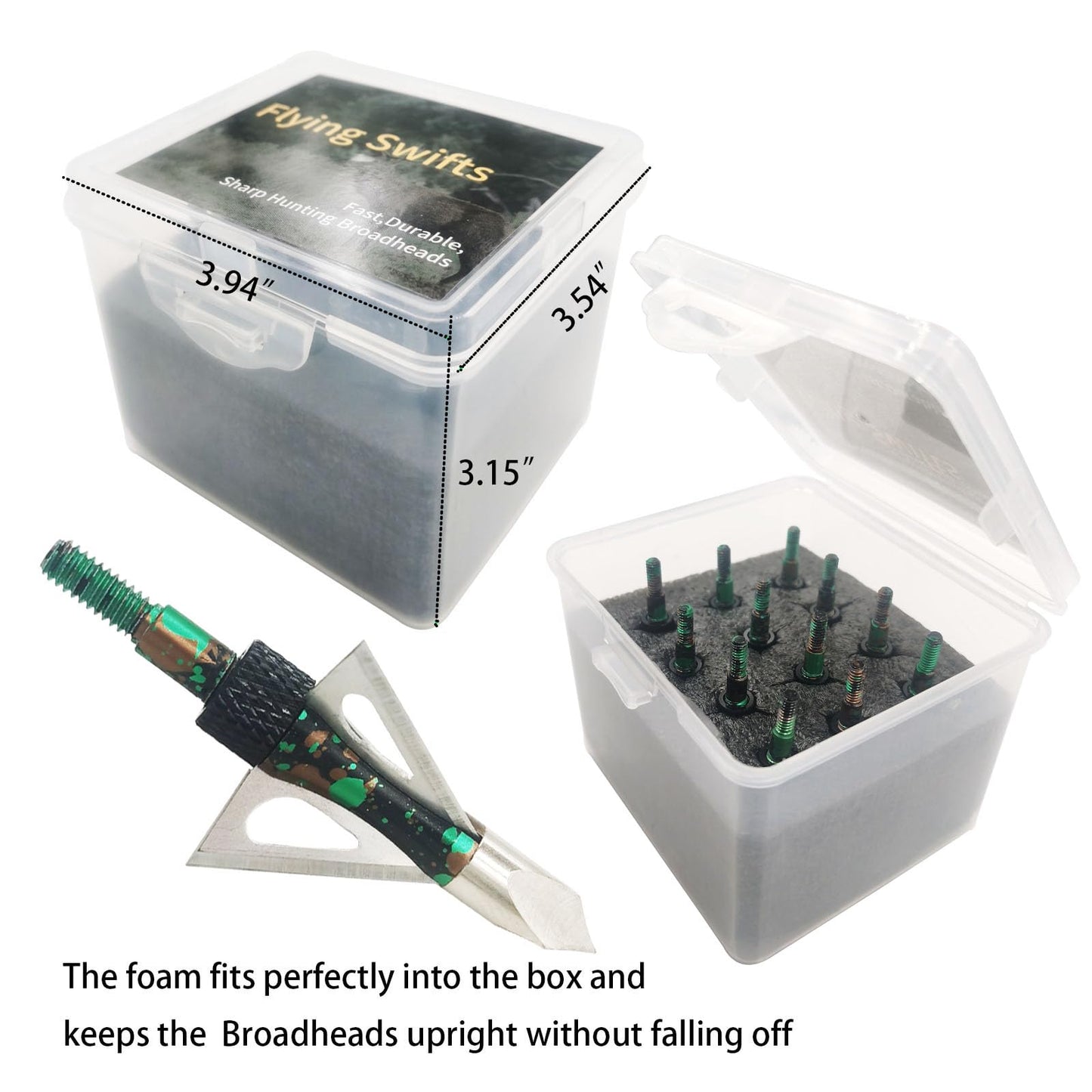 Flying Swifts Hunting Broadheads 3 Blades Archery Broadheads 100or125 Grain 12PK Screw-in Arrow Heads Arrow Tips Compatible with Traditional Bows and Compound Bow Archery Hunting (Camouflage-ZZ)