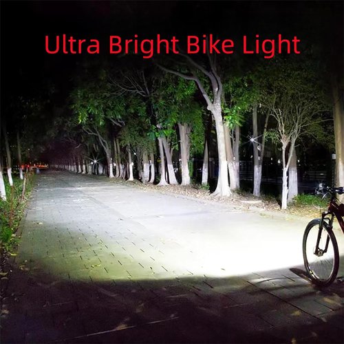 High Lumen Super Bright Bike Lights,5200mAh Runtime 10+ Hours,Rechargeable Bicycle Lights Front and Back for Night Riding,5 Light Modes,Easy to Install Without Tools