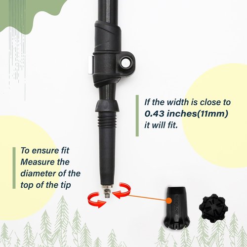 Trekology Trekking Pole Accessory Set – Bundle Tips for Concrete & Flat Roads – Durable Replacement Tips for Hiking Poles, Walking Sticks & Trekking Poles (4Tips & 2Snow Baskets)