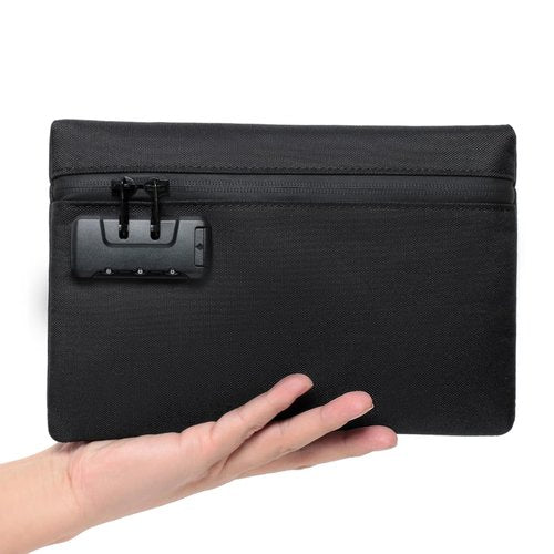 Tactical Tool Bag with Combination Lock - 9.4" x 6.5" Zippered Range Tool and EDC Gear Pouch - Nylon Organization Pouch for Storage, Travel, Office (Black)