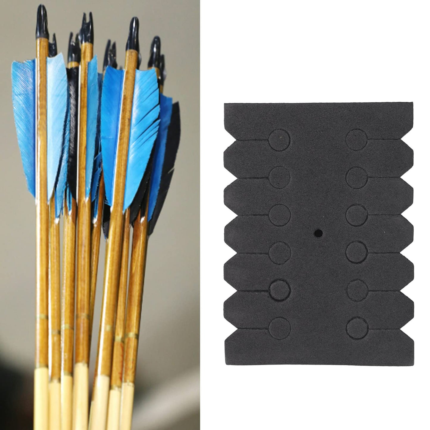 Alomejor 20Pcs Archery Rack, Convenient EVA Separator for 12 Arrows, Easy to Carry and from Friction
