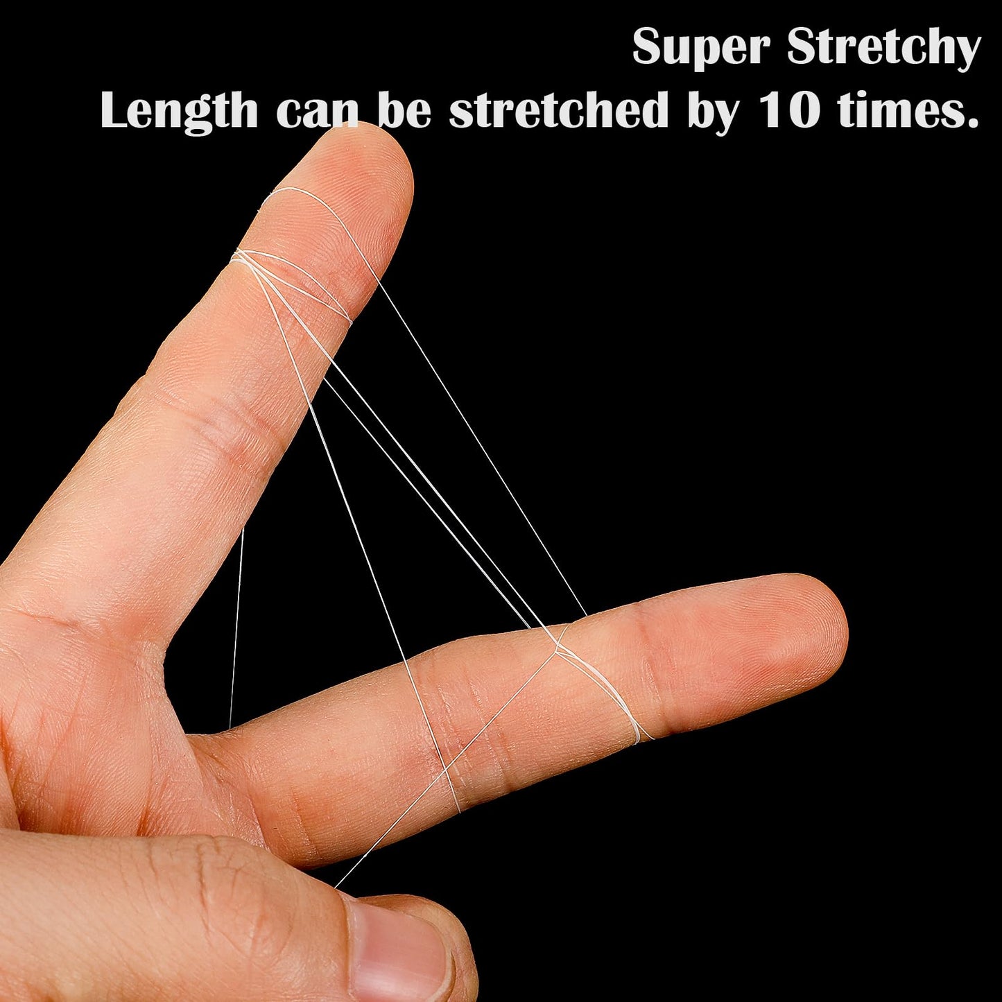 2 Pcs Fishing Thread Elastic Bait Thread for Fishing Nylon Fishing String Invisible Fishing Line 0.1mm 656 Ft per Spool Elastic Bait Thread Clear Stretchy String for Salmon Sturgeon Catfish