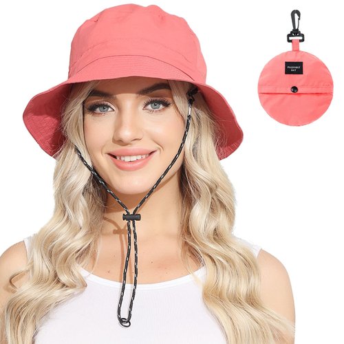Womens Packable Waterproof Bucket Hat Men UV Protection Sun Hat, Watermelon