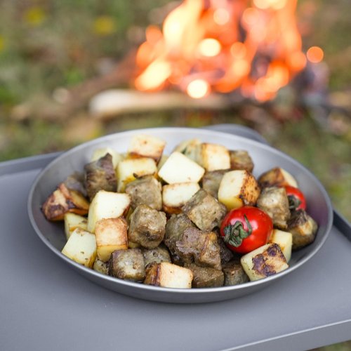 MAXCOOK Pure Titanium Camping Plate, 8.66 Inch Ultralight Durable Dish Plate Cookware, Outdoor Large Titanium Backpacking plate for Camping Hiking Kitchen (22 cm)
