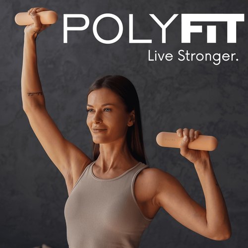 Polyfit Dumbbell Weight Bars for Women - Set of 2 (3.3 LB | 6.5 LB Pair) - Dumbbell Set for Walking, Yoga, Dance, Barre, Pilates, Cardio, Aerobics - Sky Blue