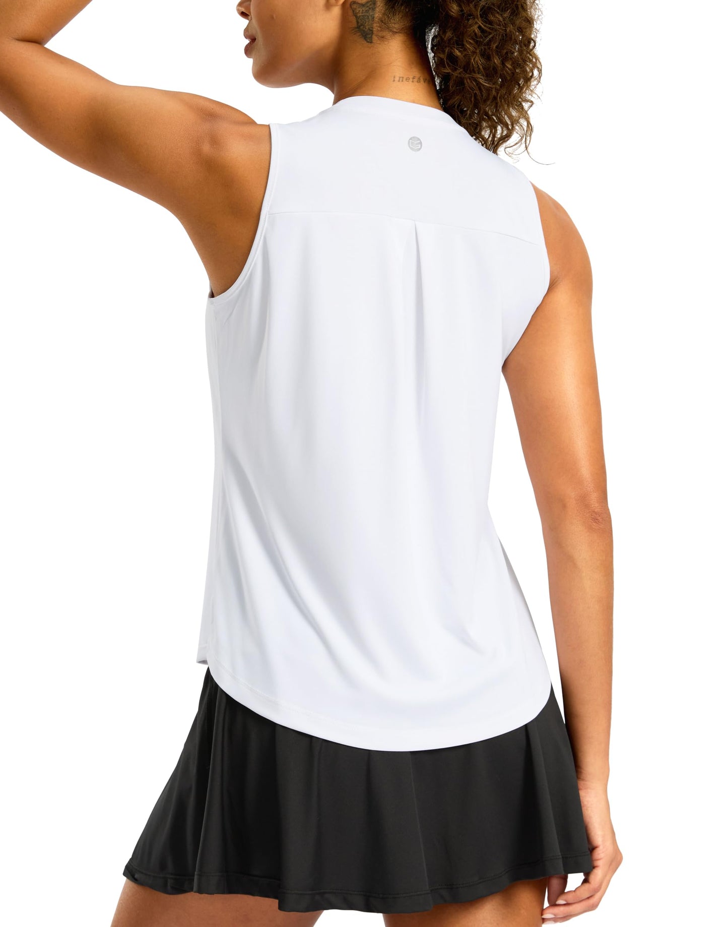 G Gradual Workout Tank Top for Women Sleeveless Athletic Yoga Tops High Neck Quick Dry Running Tennis Sports Shirts for Women(White,M)