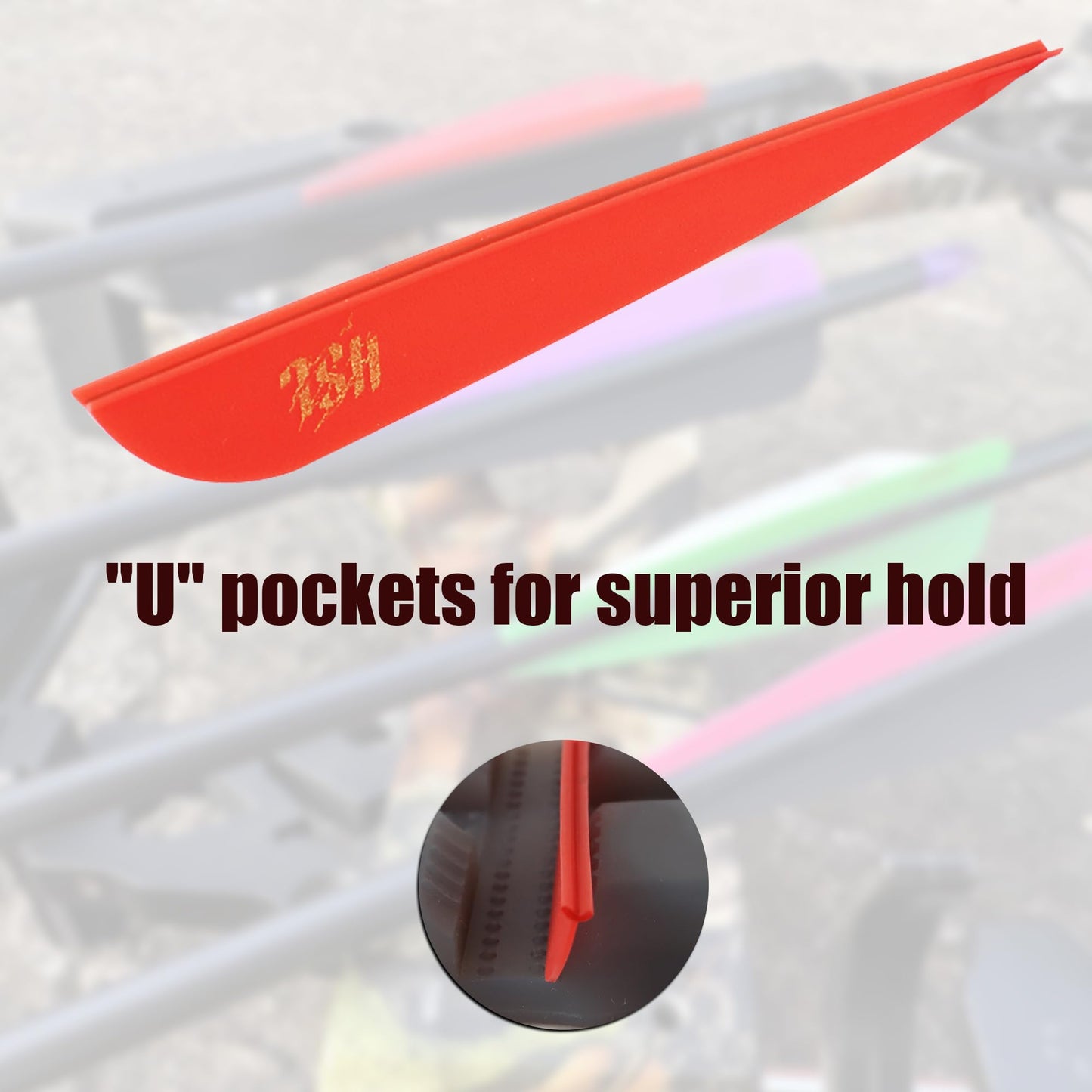 Hosolee 36 Pack Archery Fletches 4 Inch Arrows Vanes Plastic Fletching for DIY Shafts Hunting Targeting (White+Logo)