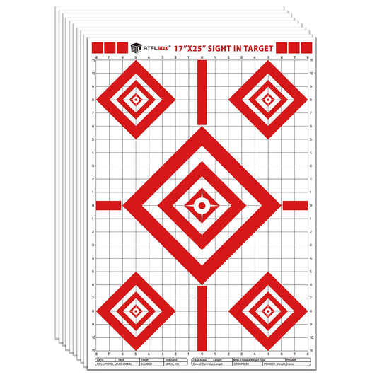 Atflbox Sight in Shooting Range Paper Target, 17X25 Inch Paper Shooting Targets Suitable for Handgun, Rifle, Pellet Gun, Airgun, BB Guns, Airsoft