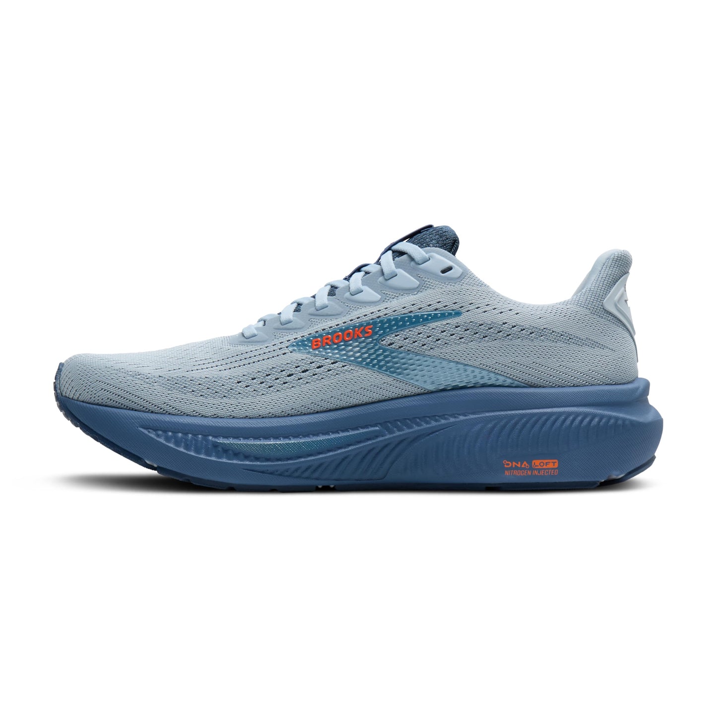 Brooks Men’s Ghost 17 Neutral Running Shoe - Skyway/Moonlight/Orange - 10 Medium