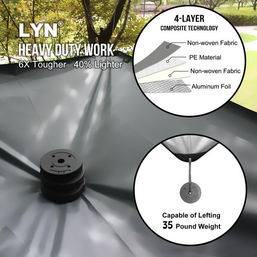 LYN Heavy Duty Emergency Blanket Survival Gear Waterproof Insulated Blanket Emergency Tarp for Camping, Hiking, Bushcraft