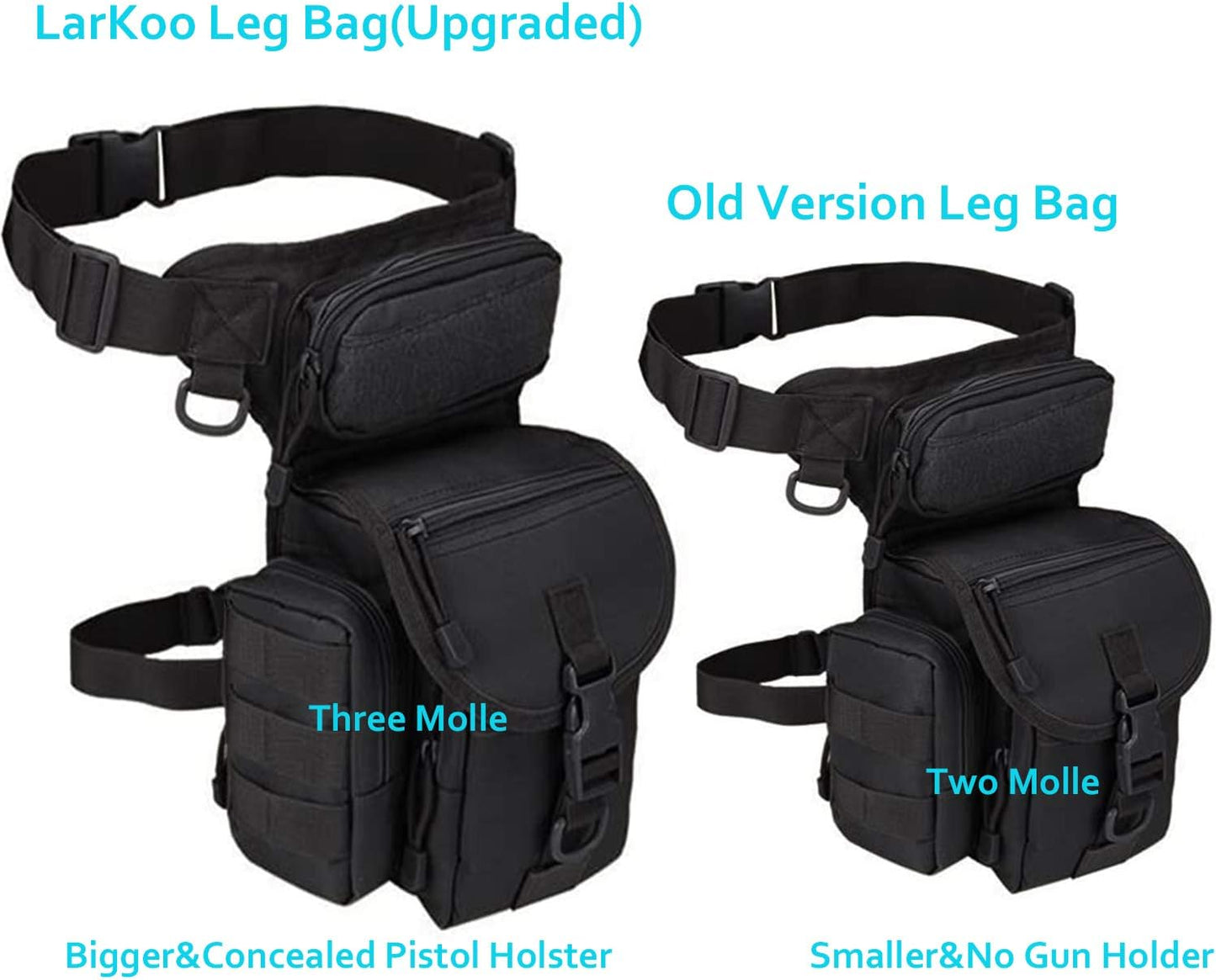 Tactical Drop Leg Bag with Pistol Holster - Leg Panel Thigh Leg Waist Bag Fanny Pack Multipurpose Carry Concealed Gun Ammo Pouch for Handgun Shooting Range Sport