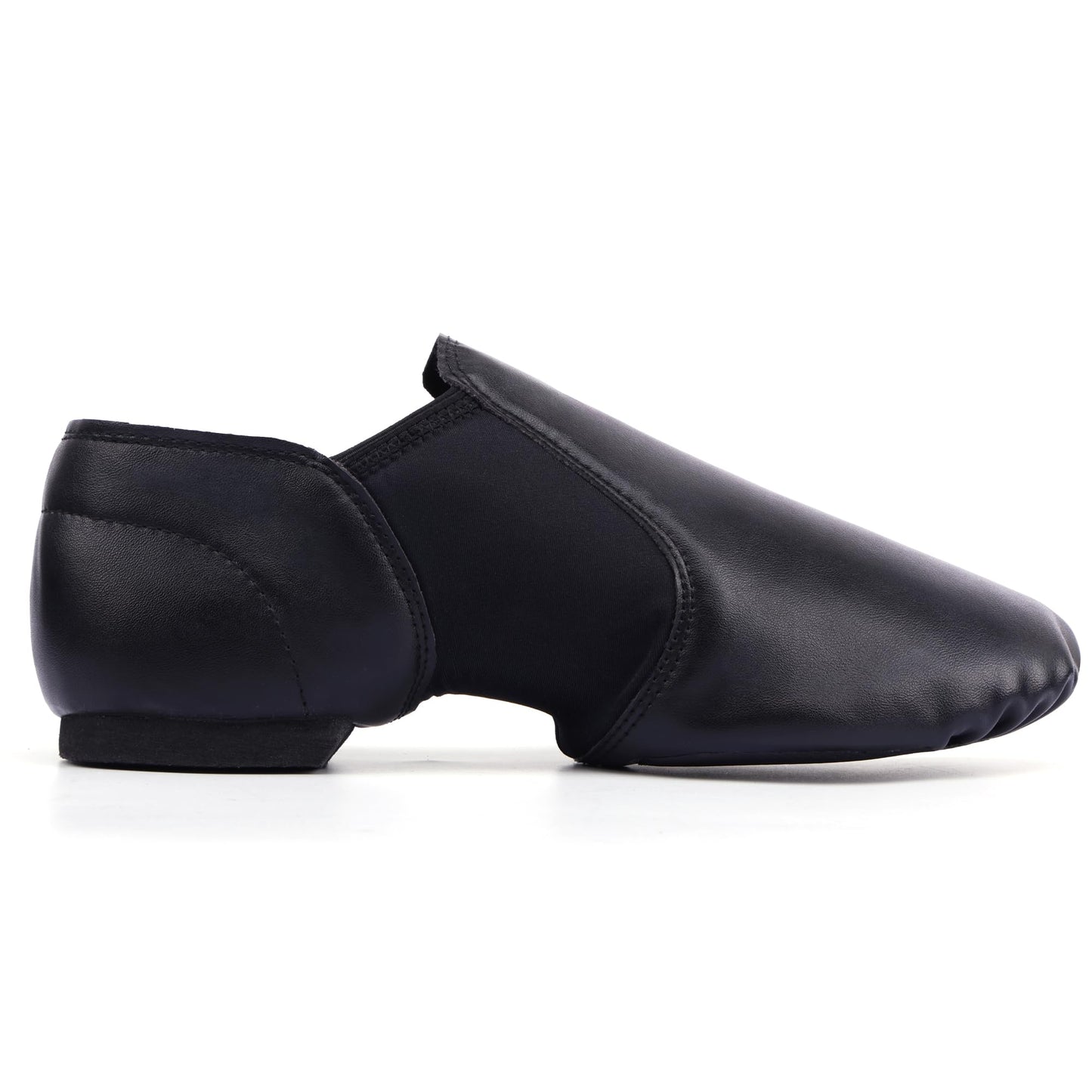 Linodes Unisex 006 PU Leather Upper Slip-on Jazz Shoe for Women and Men's Dance Shoes-Black 8M