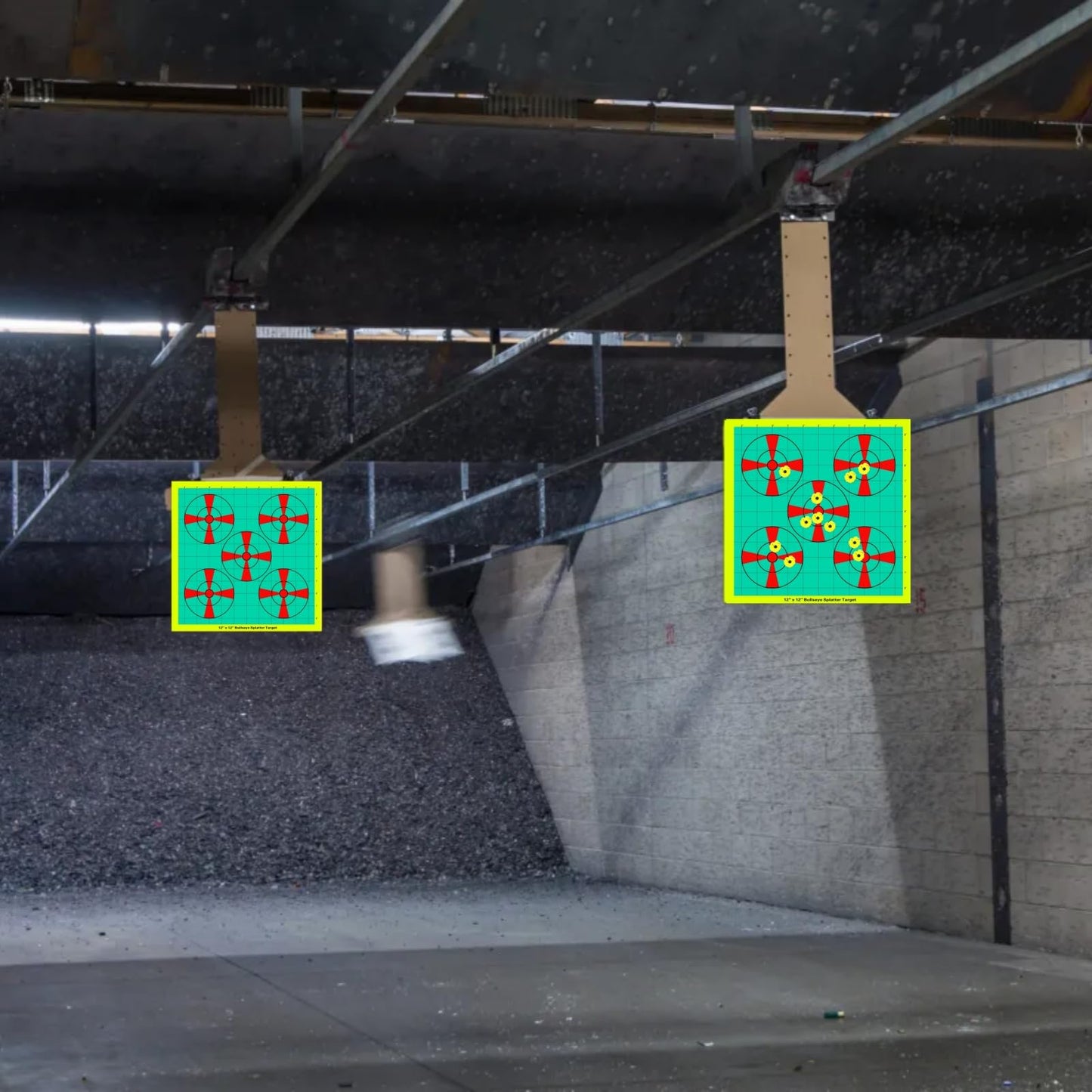 12x12inch Shooting Targets, Square Sight-in Splatter Paper Adhesive Bright Yellow Reactive Targets for Indoor Outdoor Shooting Practice (Red&Turquoise-10Pack)