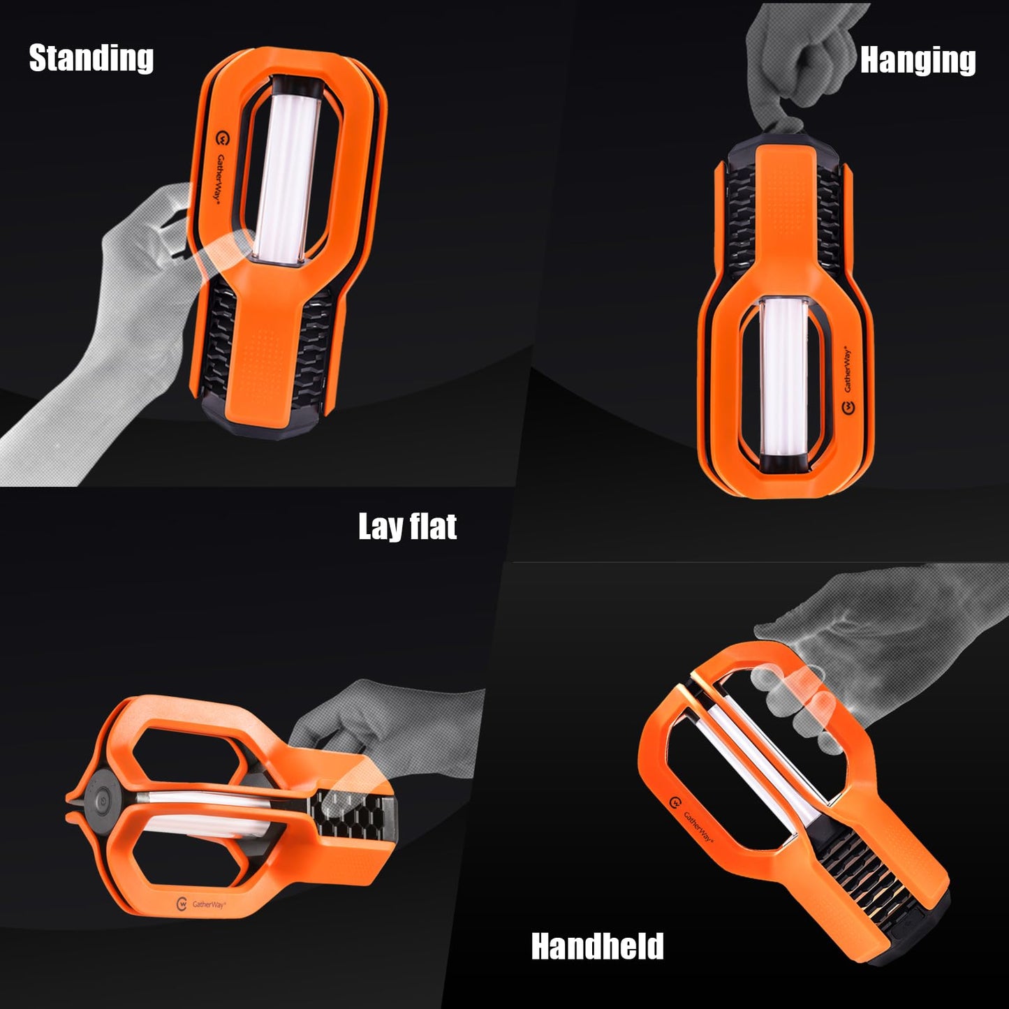 Gatherway Rechargeable LED Camping Lantern - Free-Grip Design,4 Modes,IP65 Waterproof,3000K Warm Glow, Lightweight Portable Outdoor Light,Emergency Tent Light for Hiking,Backpacking & Home Use