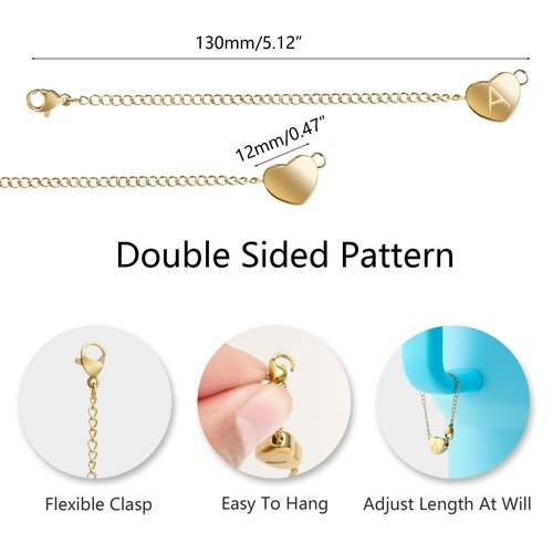 TPPICK 2PCS Letter Charm Accessories for Stanley Cup, Name ID Letter Handle Charm for Stanley/Simple Modern Tumbler, Heart Shape Initial Identification Charms（A）