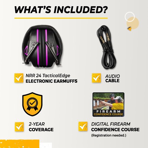 TradeSmart TacticalEdge NRR 24 Slim Electronic Earmuffs – Shooting Ear Protection with 5x Amplification, Noise Suppression & Secure Fit
