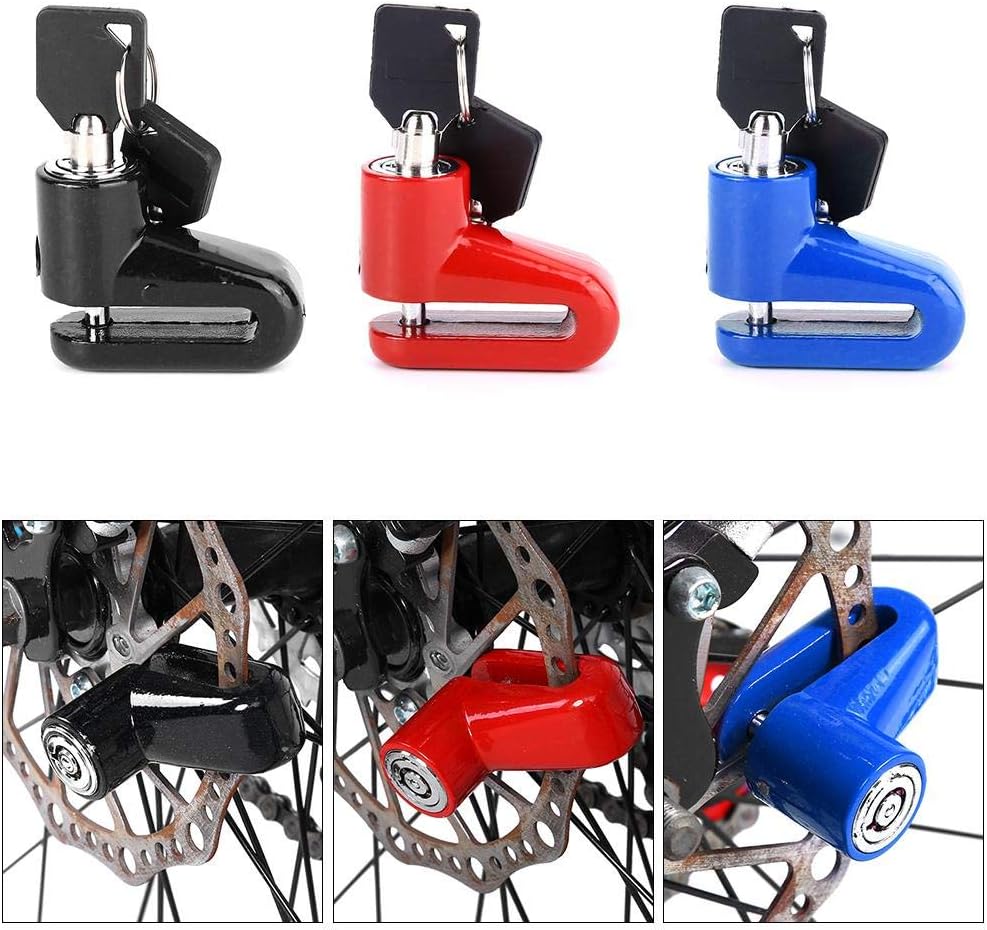 Tbest Disc Brake Lock Mini Anti-Theft Wheel Security Lock with Plastic Frame & Keys for Mountain Road MTB Bike Cycling Rotor Disc Brake Wheel Lock 3 Colors